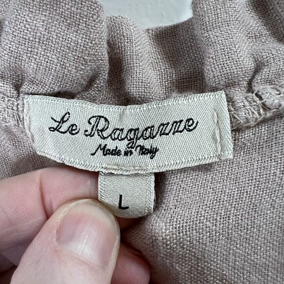 Le Raganne Womens Italian Linen Midi Dress Sz L Dusty Lavender Beach Cottagecore - Picture 3 of 8